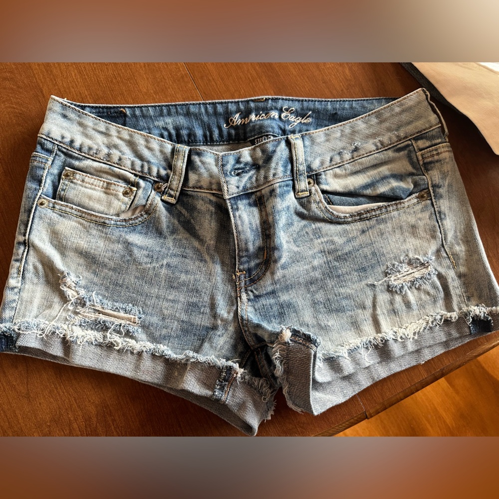 American eagle stretch jean shorts size
